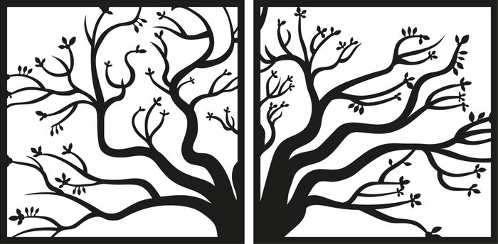 Wallity Tree Accesorio decorativo de pared de metal Negro